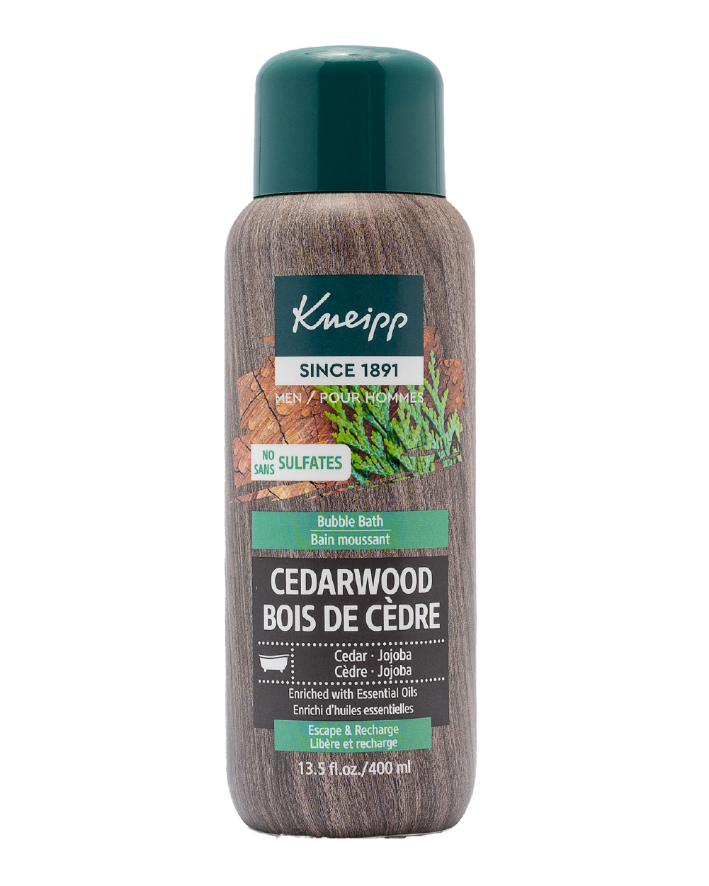 Kneipp Sulfate-Free Bubble Bath, Cedarwood Cedar & Juniper, 13.5 fl oz