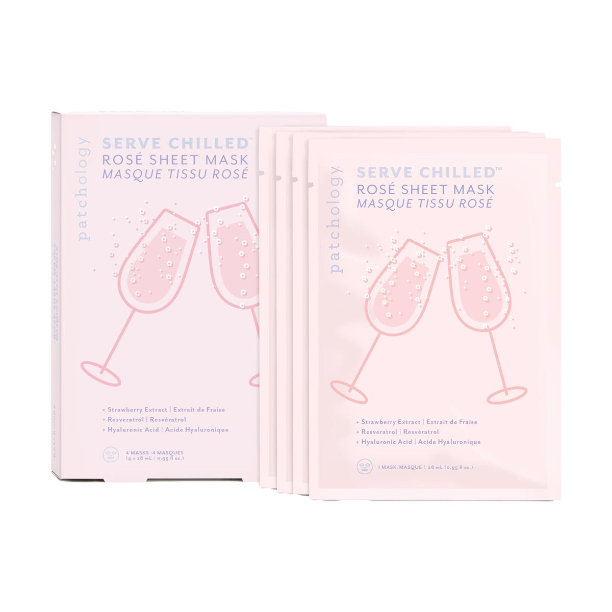 Patchology Serve Chilled Rosé Sheet Mask, 4 ct