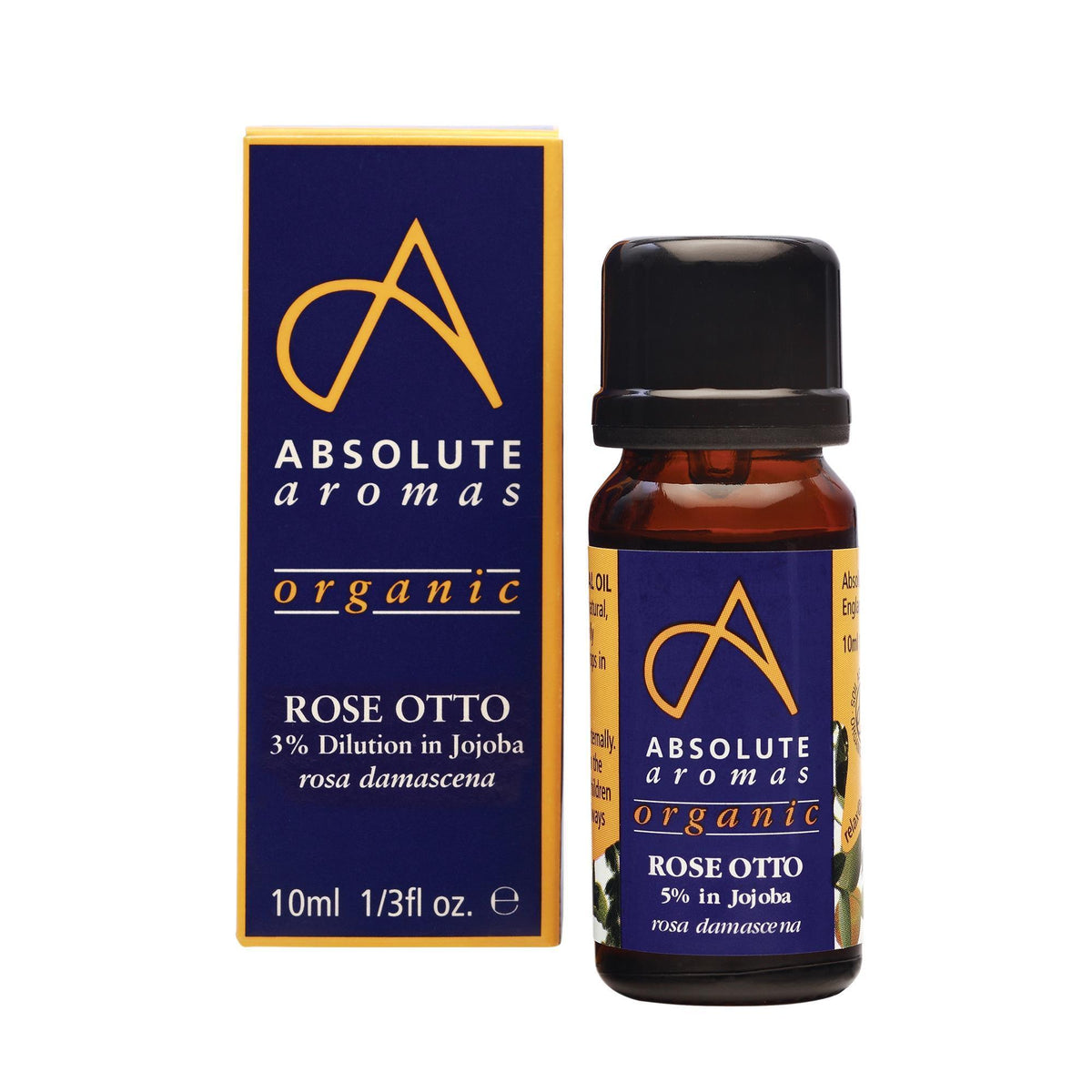 Single Notes 10 ml Absolute Aromas Organic Rose Otto 3% in Jojoba Essential Oil 10ml